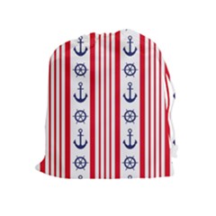 Nautical Papers Nautical Background Drawstring Pouch (xl)