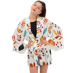 Pattern Pumpkins Autumn Long Sleeve Kimono