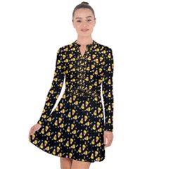 Abstract Pattern Long Sleeve Panel Dress