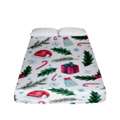 Christmas Background Fitted Sheet (full/ Double Size)