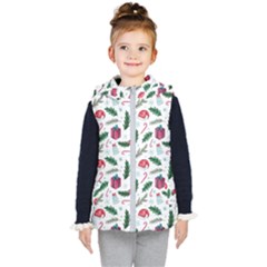 Christmas Background Kids  Hooded Puffer Vest by Vaneshart