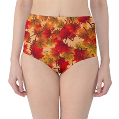 Wallpaper Background Autumn Fall Classic High-waist Bikini Bottoms by Vaneshart