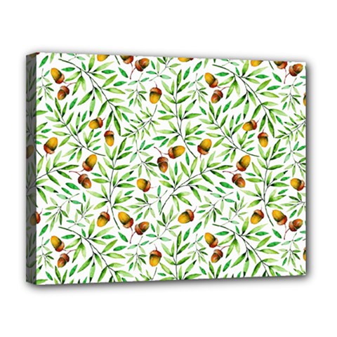 Pine Cone Pattern Autumn Canvas 14  X 11  (stretched) by Vaneshart