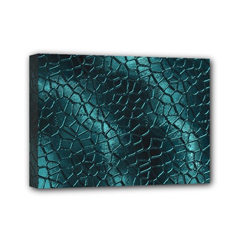 Texture Glass Network Glass Blue Mini Canvas 7  x 5  (Stretched)