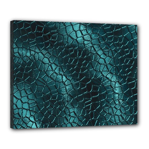 Texture Glass Network Glass Blue Canvas 20  x 16  (Stretched)