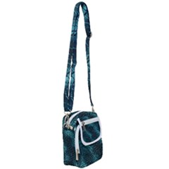 Texture Glass Network Glass Blue Shoulder Strap Belt Bag by Vaneshart