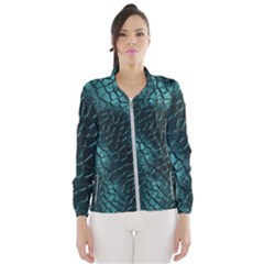 Texture Glass Network Glass Blue Women s Windbreaker