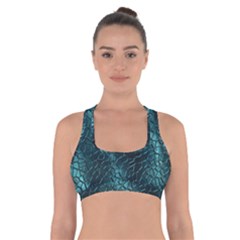 Texture Glass Network Glass Blue Cross Back Sports Bra