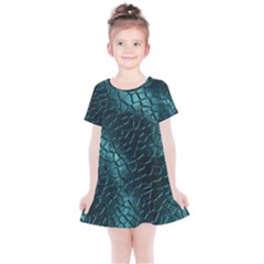 Texture Glass Network Glass Blue Kids  Simple Cotton Dress