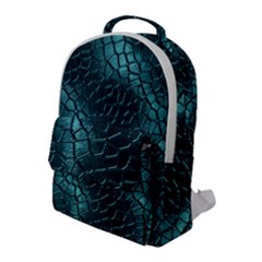 Texture Glass Network Glass Blue Flap Pocket Backpack (Large)