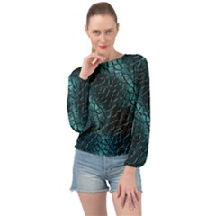 Texture Glass Network Glass Blue Banded Bottom Chiffon Top