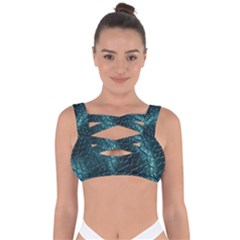 Texture Glass Network Glass Blue Bandaged Up Bikini Top