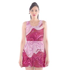 Liquid Marble Trending Abstract Paint Scoop Neck Skater Dress