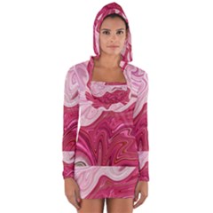 Liquid Marble Trending Abstract Paint Long Sleeve Hooded T-shirt