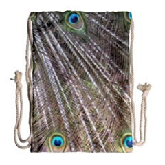 Peacock Feathers Pattern Colorful Drawstring Bag (large)