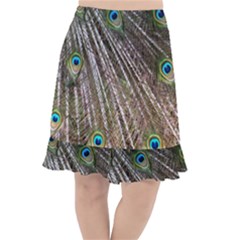 Peacock Feathers Pattern Colorful Fishtail Chiffon Skirt by Vaneshart