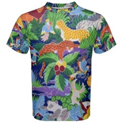 Animated Safari Animals Background Men s Cotton Tee