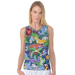 Animated Safari Animals Background Women s Basketball Tank Top by Vaneshart