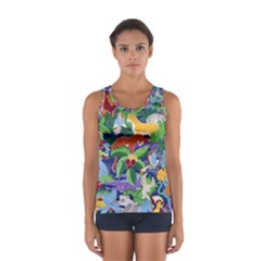 Animated Safari Animals Background Sport Tank Top  by Vaneshart