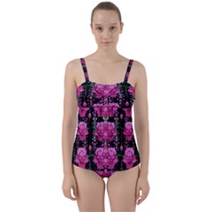 In The Dark Is Rain And Fantasy Flowers Decorative Twist Front Tankini Set by pepitasart