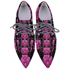 In The Dark Is Rain And Fantasy Flowers Decorative Women s Pointed Oxford Shoes by pepitasart