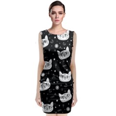 Gothic cat Classic Sleeveless Midi Dress