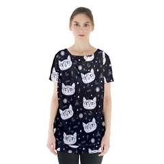 Gothic Cat Skirt Hem Sports Top by Valentinaart