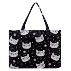 Gothic cat Zipper Medium Tote Bag