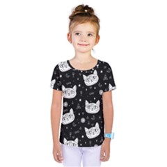 Gothic cat Kids  One Piece Tee