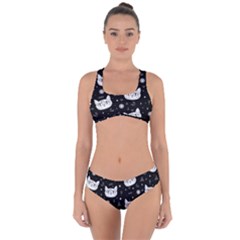 Gothic cat Criss Cross Bikini Set