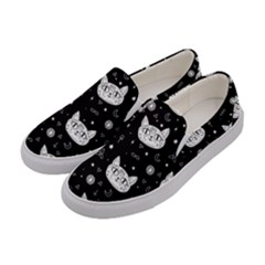 Gothic cat Women s Canvas Slip Ons