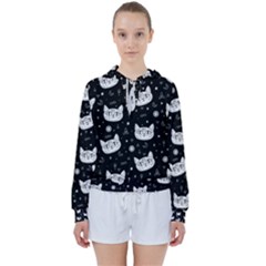 Gothic cat Women s Tie Up Sweat