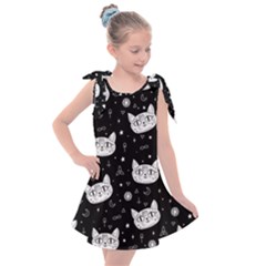 Gothic cat Kids  Tie Up Tunic Dress