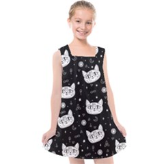 Gothic cat Kids  Cross Back Dress
