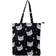 Gothic cat Double Zip Up Tote Bag