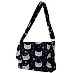 Gothic cat Full Print Messenger Bag (L)