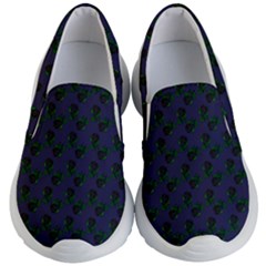 Black Rose Blue Kids  Lightweight Slip Ons by snowwhitegirl