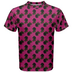 Black Rose Pink Men s Cotton Tee by snowwhitegirl