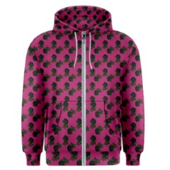 Black Rose Pink Men s Zipper Hoodie by snowwhitegirl