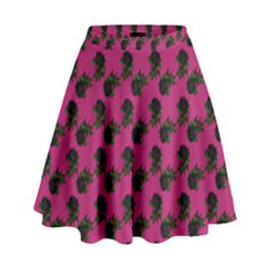 Black Rose Pink High Waist Skirt by snowwhitegirl