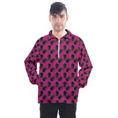 Black Rose Pink Men s Half Zip Pullover by snowwhitegirl