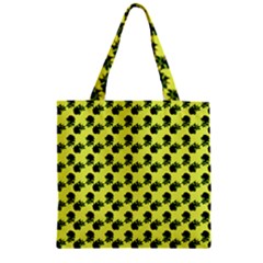 Black Rose Yellow Zipper Grocery Tote Bag by snowwhitegirl