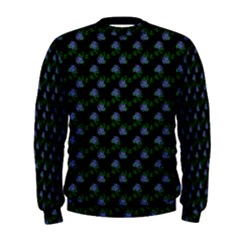 Vintage Blue Roses Black Men s Sweatshirt