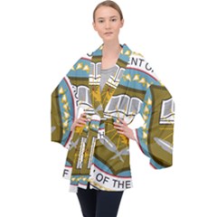 Seal Of United States Census Bureau Long Sleeve Velvet Kimono  by abbeyz71