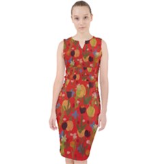 Sea Of Flowers Red Design Midi Bodycon Dress Midi Bodycon Dress by BePrettily