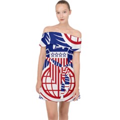 Seal Of United States Department Of Commerce Bureau Of Industry & Security Off Shoulder Chiffon Dress by abbeyz71