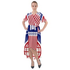 Seal of United States Department of Commerce Bureau of Industry & Security Front Wrap High Low Dress