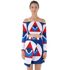 Flag Of National Oceanic And Atmospheric Administration Off Shoulder Top With Skirt Set