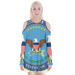 Seal Of United States Department Of Defense Velvet Long Sleeve Shoulder Cutout Dress by abbeyz71