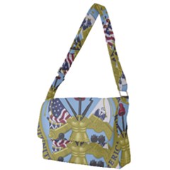 Emblem Of United States Department Of Army Full Print Messenger Bag (l) by abbeyz71